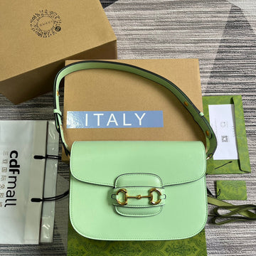 GG HORSEBIT 1955 MINI BAG 25 IN LIGHT GREEN CALFSKIN Luxe Carry