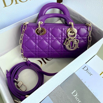 D-JOY BAG 22 IN VIOLET PURPLE LAMBSKIN Luxe Carry Bags