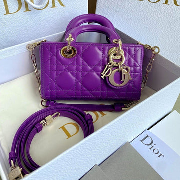 MINI D-JOY BAG 17 IN VIOLET PURPLE LAMBSKIN Luxe Carry