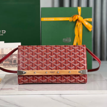 MONTE-CARLO PM CLUTCH 25 IN CLASSIC RED GOYARDINE CANVAS