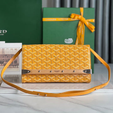 MONTE-CARLO PM CLUTCH 25 IN YELLOW GOYARDINE CANVAS by Luxe Carry
