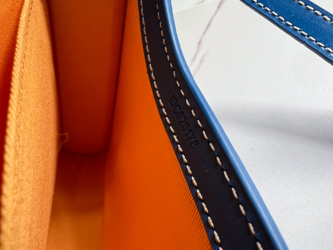 MONTE-CARLO PM CLUTCH 25 IN SAPPHIRE BLUE GOYARDINE CANVAS by Luxe Carry