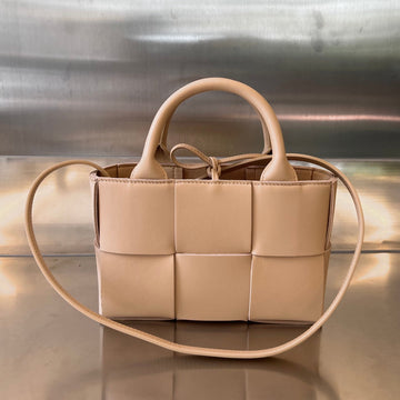 CANDY ARCO TOTE 20 IN TAN BROWN CALFSKIN Luxe Carry