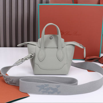 NANO SMILE BAG 18 IN HARBOR GRAY CALFSKIN Luxe Carry