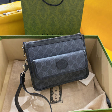 GG SMALL 21 CROSSBODY BAG WITH TAG IN BLACK CANVAS Luxe Carry