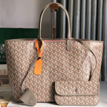 SAINT LOUIS PM 34 IN GREY MIX PINK GOYARDINE CANVAS AND CALFSKIN by Luxe Carry