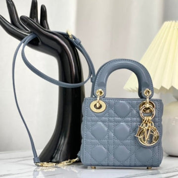 MICRO LADY 12 BAG IN BLUE SAPPHIRE LAMBSKIN Luxe Carry Bags