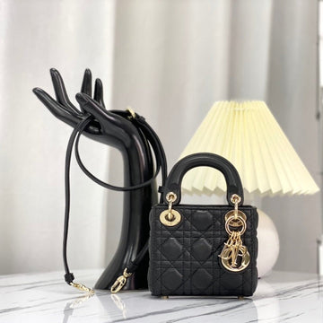 MICRO LADY 12 BAG IN BLACK LAMBSKIN Luxe Carry Bags