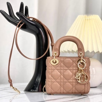MICRO LADY 12 BAG IN CAMEL BEIGE LAMBSKIN Luxe Carry