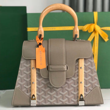 SAÏGON PM BAG 28 IN DESERT GOYARDINE CANVAS AND CALFSKIN Luxe Carry