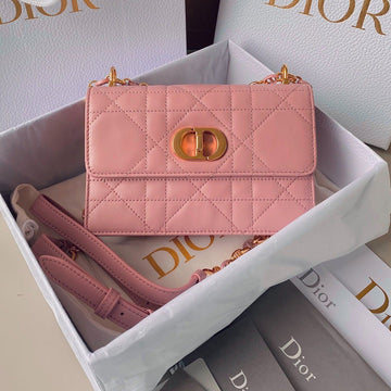 MISS CARO 17 CHAIN BAG IN HOT PINK LAMBSKIN Luxe Carry