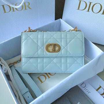 MISS CARO 17 CHAIN BAG IN LIGHT BLUE LAMBSKIN Luxe Carry