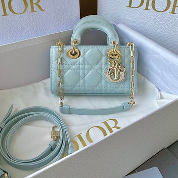 MINI D-JOY BAG 17 IN LIGHT BLUE LAMBSKIN Luxe Carry Bags