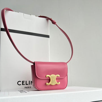 Triomphe 11 Hot Pink Calfskin Handbag Luxe Carry Bags