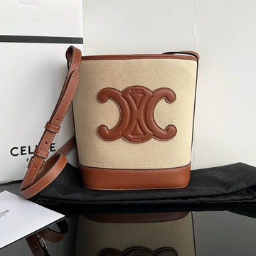BUCKET CUIR TRIOMPHE 24 BEIGE BROWN CALFSKIN by Luxe Carry