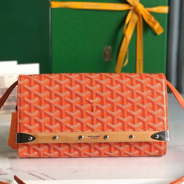 MONTE-CARLO PM CLUTCH 25 IN ORANGE GOYARDINE CANVAS Luxe Carry Bags