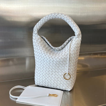 CABAT BUCKET 35 IN WHITE LAMBSKIN by Luxe Carry