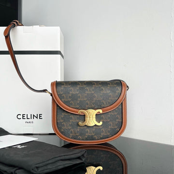 TRIOMPHE SHINY CALFSKIN HANDBAG 18 BLACK PARTERN by Luxe Carry