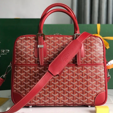 AMBASSADE DOCUMENT CASE 35 IN CLASSIC RED GOYARDINE CANVAS Luxe Carry