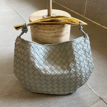 SARDINE 33 WITH CHAIN IN GREY LAMBSKIN by Luxe Carry