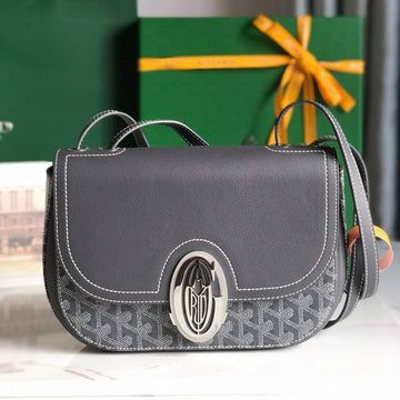 233 BAG 25 IN GRAY CALFKIN AND GOYARDINE CANVAS Luxe Carry