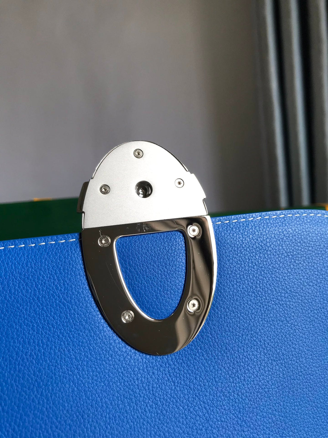 233 BAG 25 IN SAPPHIRE BLUE CALFKIN AND GOYARDINE CANVAS Luxe Carry Bags