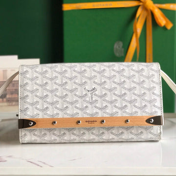 MONTE-CARLO PM CLUTCH 25 IN WHITE GOYARDINE CANVAS by Luxe Carry