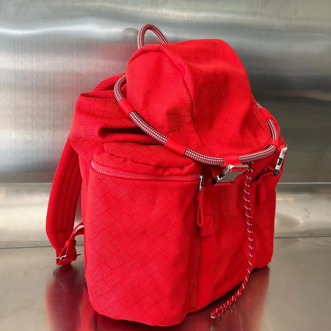 ALTO 42 BACKPACK IN CHERRY RED JACQUARD FABRIC Luxe Carry Bags