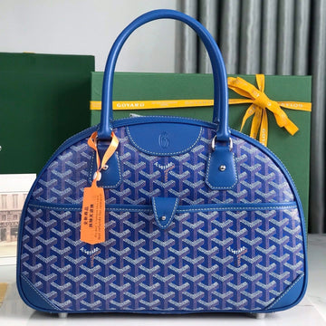 SAINT JEANNE BAG 35 IN AZURE BLUE GOYARDINE CANVAS AND CALFSKIN Luxe Carry Bags