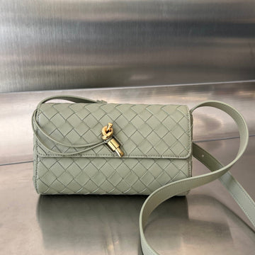 ANDIAMO 21 IN GRAY OLIVE LAMBSKIN Luxe Carry Bags