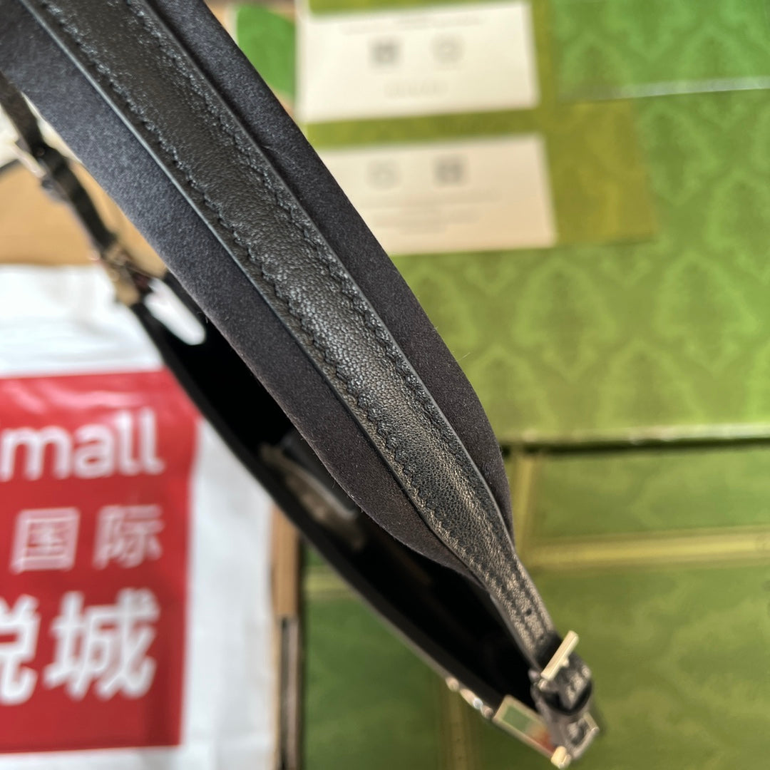 SLIM HORSEBIT SMALL SHOULDER BAG 23 IN BLACK CALFSKIN PALLADIUM HARDWARE Luxe Carry Bags