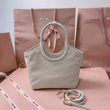 IVY HANDBAG 22 IN WHITE CANVAS Luxe Carry