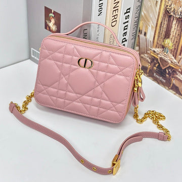 CARO BOX 19 IN LIGHT PINK CALFSKIN Luxe Carry Bags