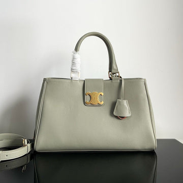 TRIOMPHE 37 SOFT CALFSKIN HANDBAG EICRU BEIGE by Luxe Carry