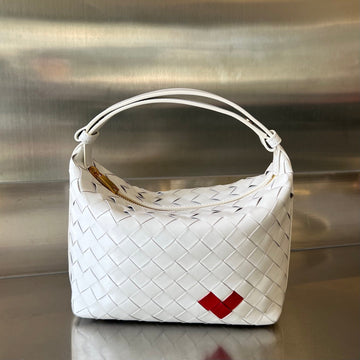 WALLACE 22 BAG IN WHITE MIX RED CALFSKIN by Luxe Carry