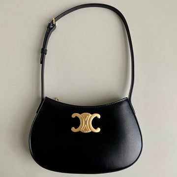 TRIOMPHE 22 BLACK CALFSKIN Luxe Carry Bags