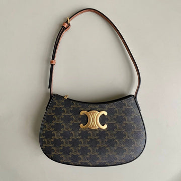 TRIOMPHE 22 BLACK PATTERN CALFSKIN Luxe Carry Bags