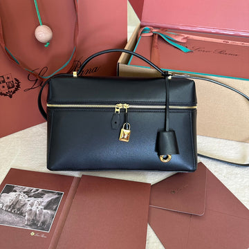 EXTRA BAG L27 IN BLACK SMOOTH CALFSKIN WITH GOLD HARDWARE Luxe Carry Bags