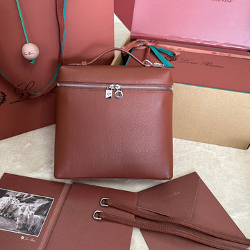 EXTRA POCKET BACKPACK L23.5 IN BRONZE BROWN CALFSKIN WITH SILVER HARDWARE Luxe Carry