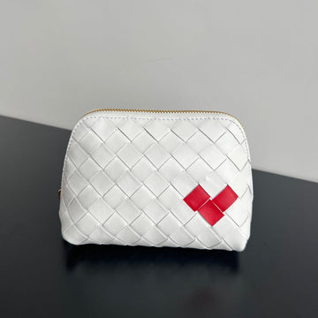 INTRECCIATO 16 BAG IN WHITE MIX RED LAMBSKIN Luxe Carry Bags
