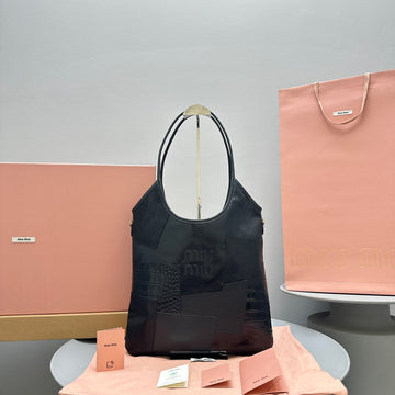 HOBO 40 TOTE IN PATCHWORK BLACK CALFSKIN By Luxe Carry