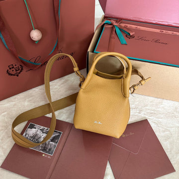 MICRO BALE BAG IN MUSTARD YELLOW CALFSKIN by Luxe Carry