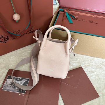 MICRO BALE BAG IN PALE PINK CALFSKIN by Luxe Carry