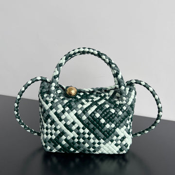 MINI TOSCA 20 IN WHITE MIX GREEN CALFSKIN Luxe Carry Bags