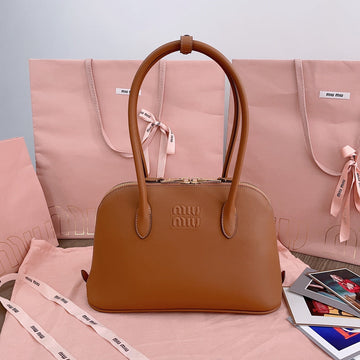 MEDIUM SHELL BAG 33 IN BRONZE BROWN CALFSKIN By Luxe Carry