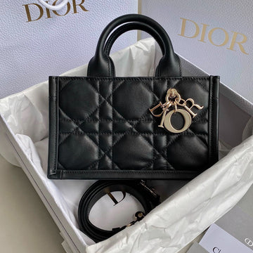MINI BOOK TOTE 21 BLACK MACCROCANNAGE CALFSKIN By Luxe Carry