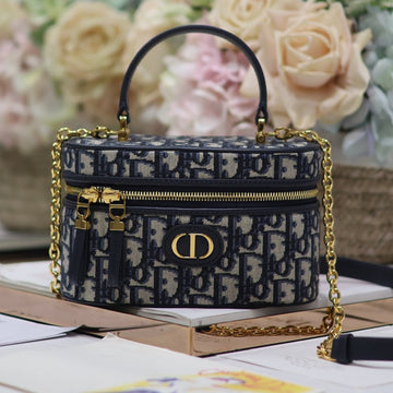 CARO 16 MINI VANITY CASE IN BLUE MONOGRAM OBLIQUE JACQUARD FABRIC Luxe Carry