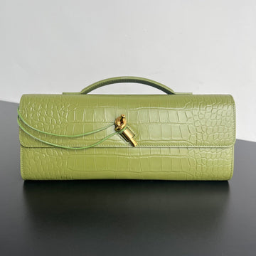 ANDIAMO CLUTCH 31 IN BARLEY CORN CROCODILE PATTERN CALFSKIN by Luxe Carry