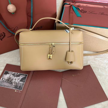 EXTRA BAG L27 IN PEANUT BROWN SMOOTH CALFSKIN WITH GOLD HARDWARE Luxe Carry Bags