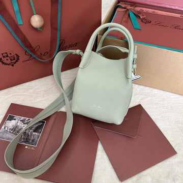 MICRO BALE BAG IN LIGHT GREEN CALFSKIN Luxe Carry Bags